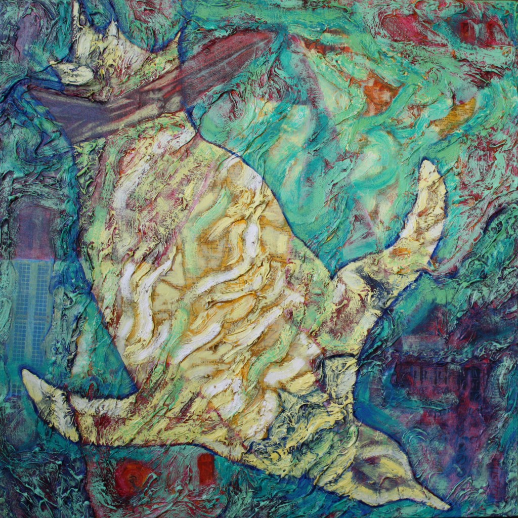 Migrations: Austral, mixed media/acrylic