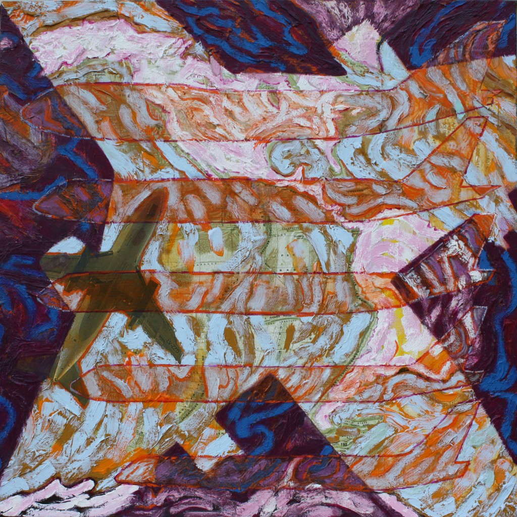 Migrations: Fleet, mixed media/acrylic