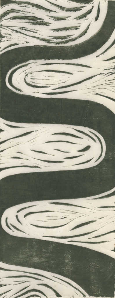 Strands#1, linocut on paper, 2011