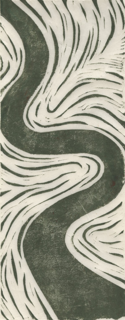 Strands#7, linocut on paper, 2011