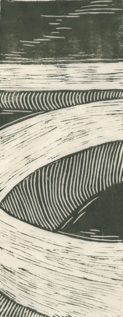 Strands#8, linocut on paper, 2011